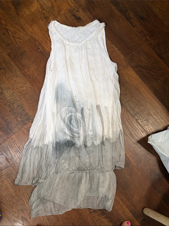 Made in italy Dresses & Skirts - Made in Italy Cream Maxi Dress with Ombre Floral Hem